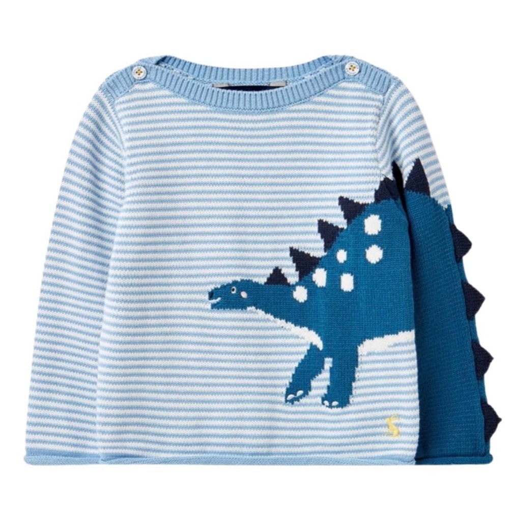 Joules Blue Baby Dino Knit Jumper BNWT 18-24M